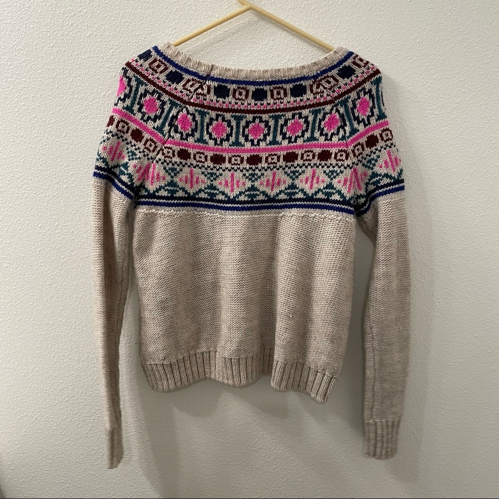 American eagle knit sweater tan pink small - Picture 4 of 4